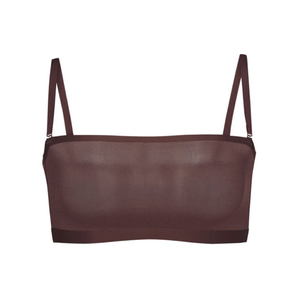 SKIMS NWT Sheer Sculpt Bandeau in the color cocoa size XXS
